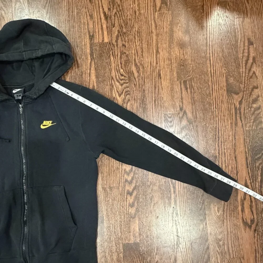 Nike Women’s Full Zip Hoodie Black Gold Embroidered Swoosh Size S